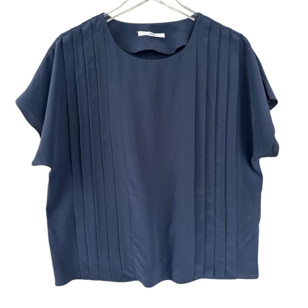 Becken 100% Silk Navy Blouse Size 4